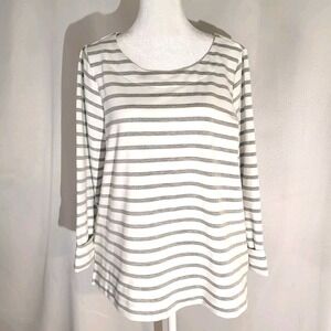 NWT Shannon Passero Gray/White Stripe Brooklyn Pullover Top Womens XS